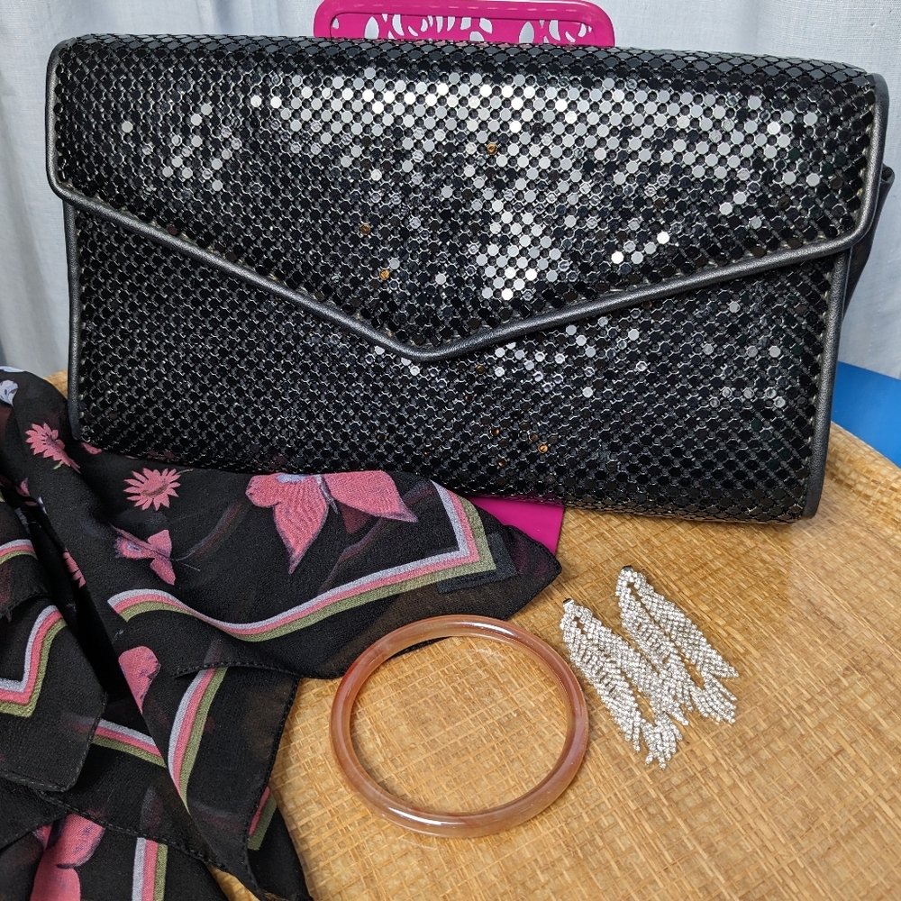 Whiting & Davis Black Chainmail Handbag